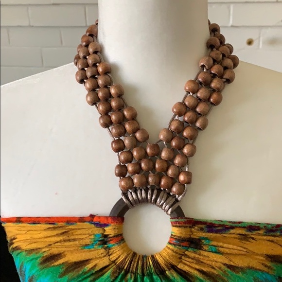 Wooden beaded halter top - Picture 2 of 4